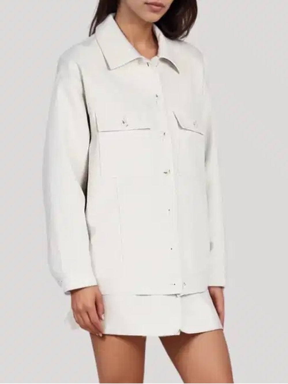 NWT DISSH Jil Tailored Trucker Jacket in Silver, Size AU8 / US 4
